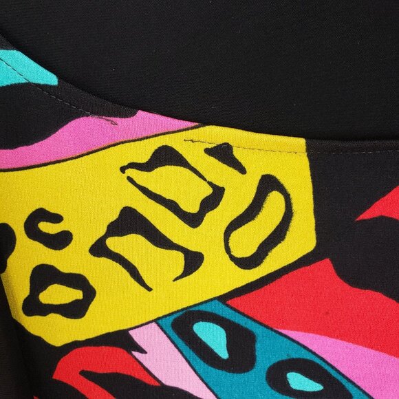 Eva Varro Tunic Top Abstract Print Colorful Art-to-Wear Tie Front size 1X Artsy - Picture 11 of 11